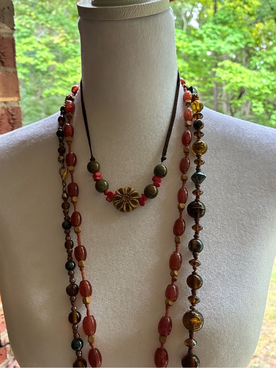 Unbranded Jewelry - Three Necklaces Bohemian Mixed Earth Colors